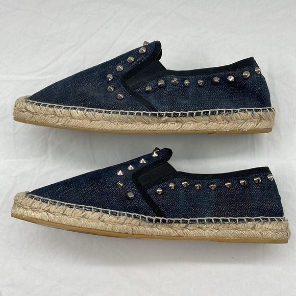 NWOB. ASH EU39 Zest Dark Denim Silver Studded Espadrilles Slip On. - Picture 8 of 10
